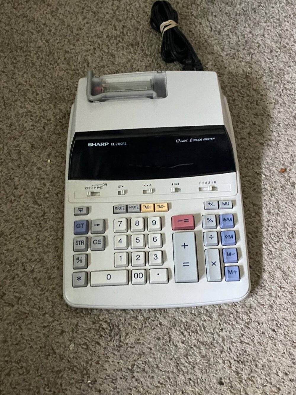 Sharp EL-2192R II Electronic Financial Tax Sales Calculator  Two Color Printer